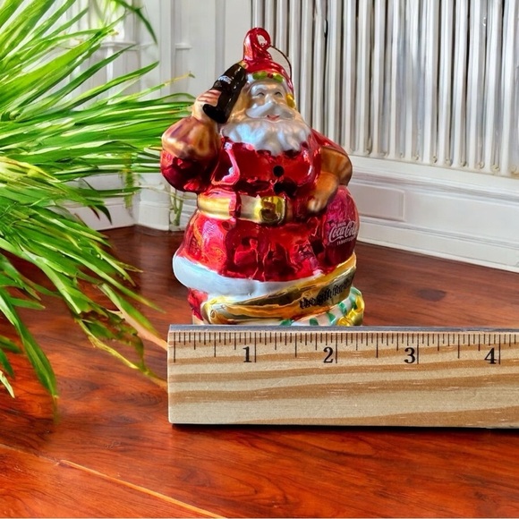VINTAGE 2002 Coca-Cola Santa Blown Glass Ornament in Box - Christmas Tree - Picture 15 of 16